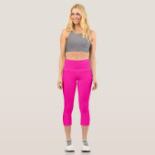 Solid Hot Pink Capri Leggings (Vorderseite)