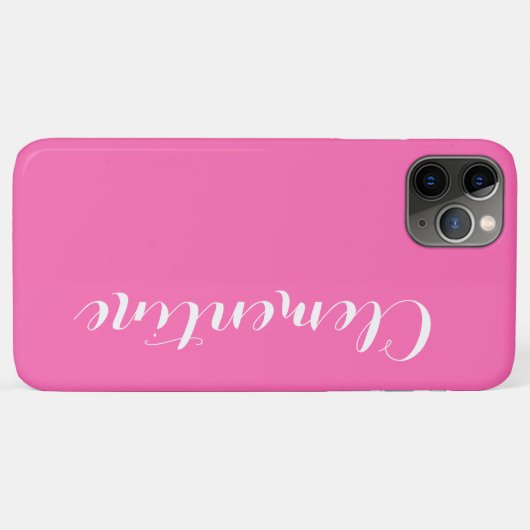 Solid-Hot-Pink-Hintergrund, Name Monogramm Case-Mate iPhone Hülle (Rückseite (Horizontal))