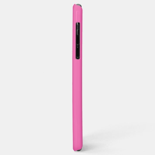 Solid-Hot-Pink-Hintergrund, Name Monogramm Case-Mate iPhone Hülle (Hinten/Links)