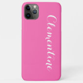 Solid-Hot-Pink-Hintergrund, Name Monogramm Case-Mate iPhone Hülle (Rückseite)
