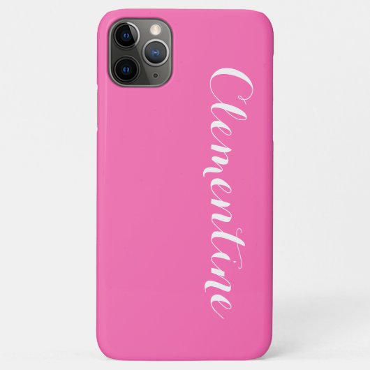 Solid-Hot-Pink-Hintergrund, Name Monogramm Case-Mate iPhone Hülle (Rückseite)