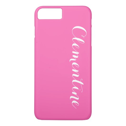 Solid-Hot-Pink-Hintergrund, Name Monogramm Case-Mate iPhone Hülle (Rückseite)