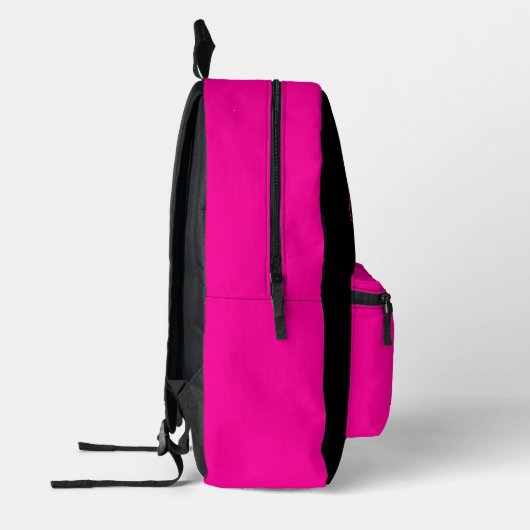 Solid Hot Pink mit Name Bedruckter Rucksack (Links)