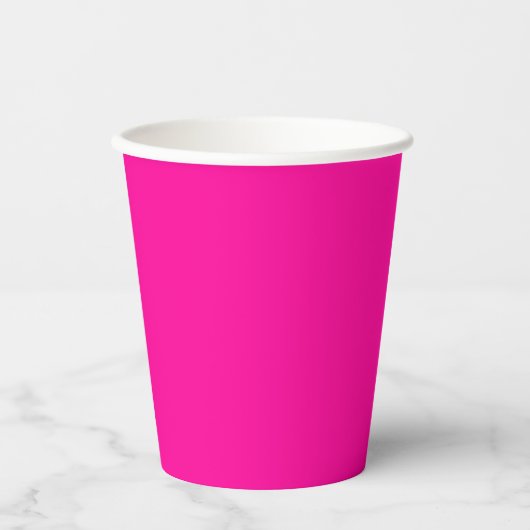 Solid Hot Pink Pappbecher (Vorderseite)