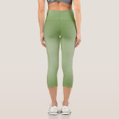 Solid Jade Green Celadon Capri Leggings (Rückseite)