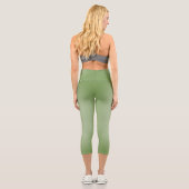 Solid Jade Green Celadon Capri Leggings (Rückseite)