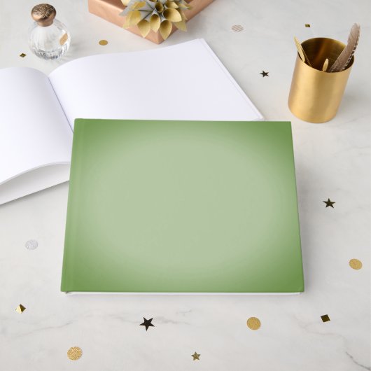 Solid Jade Green Celadon Gästebuch (Vorderseite Offen)