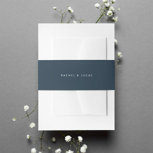 Solid Jewel Navy Hochzeit Einladungsbanderole