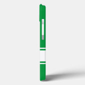 Solid Kelly Green White Stripes Moderner Name Case-Mate iPhone Hülle (Rückseite / Links)