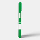 Solid Kelly Green White Stripes Moderner Name Case-Mate iPhone Hülle (Rückseite / Rechts)