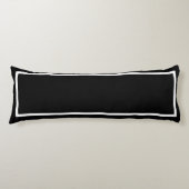 Solid klassisches Schwarz mit weißem Trimm Seitenschläferkissen (Vorderseite)