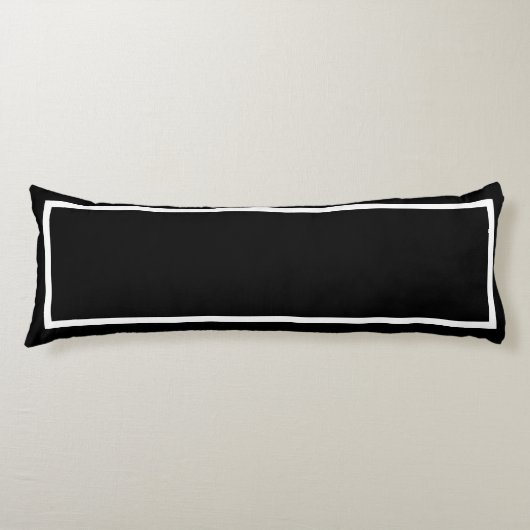Solid klassisches Schwarz mit weißem Trimm Seitenschläferkissen (Vorderseite)