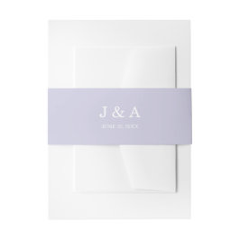 Solid Lavender Lila Pastel Monogram Wedding Einladungsbanderole