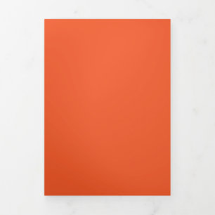 Solid lebendiger Orange Hintergrund Fett-Warmes Dreifach Gefaltete Einladung