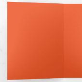 Solid lebendiger Orange Hintergrund | Fett-Warmes Dreifach Gefaltete Einladung (Innen Erste Seite)
