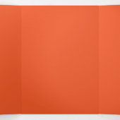 Solid lebendiger Orange Hintergrund | Fett-Warmes Dreifach Gefaltete Einladung (Innenseite Mitte)