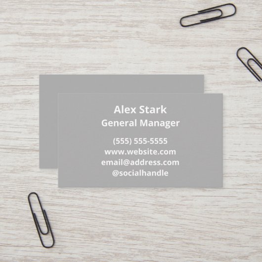 Solid Light Gray Business Cards Visitenkarte (Vorderseite/Rückseite Beispiel)