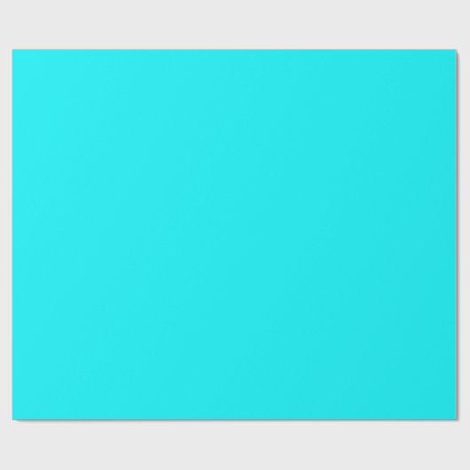 Solid Light Neon Aqua Geschenkpapier (Flach)