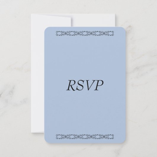 Solid Light Steel Blue Wedding RSVP (Rückseite)