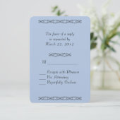 Solid Light Steel Blue Wedding RSVP (Stehend Vorderseite)