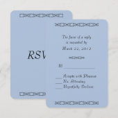 Solid Light Steel Blue Wedding RSVP Karte (Vorne/Hinten)