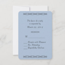 Solid Light Steel Blue Wedding RSVP Karte