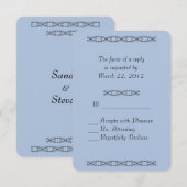 Solid Light Steel Blue Wedding RSVP Karte (Vorne/Hinten)