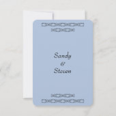 Solid Light Steel Blue Wedding RSVP Karte (Rückseite)