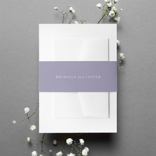 Solid Light Violet Lila Personalisierte Hochzeit Einladungsbanderole