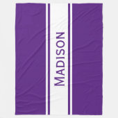 Solid Lila weiße Streifen Moderner Name Fleecedecke (Vorderseite)