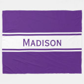 Solid Lila weiße Streifen Moderner Name Fleecedecke (Vorderseite (Horizontal))