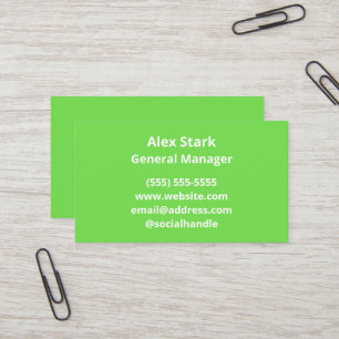 Solid Lime Green Business Cards Visitenkarte