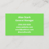 Solid Lime Green Business Cards Visitenkarte (Vorderseite)