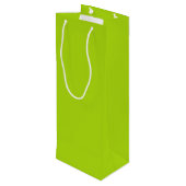 Solid Lime Green Color Geschenktüte Für Weinflaschen (Rückseite Schrägansicht)