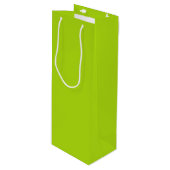 Solid Lime Green Color Geschenktüte Für Weinflaschen (Vorderseite Schrägansicht)