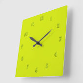 Solid Lime Green mit Limonen Zahlen Quadratische Wanduhr (Winkel)