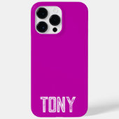 Solid Magenta Individuelle Name Monogram Case-Mate iPhone Hülle (Rückseite)