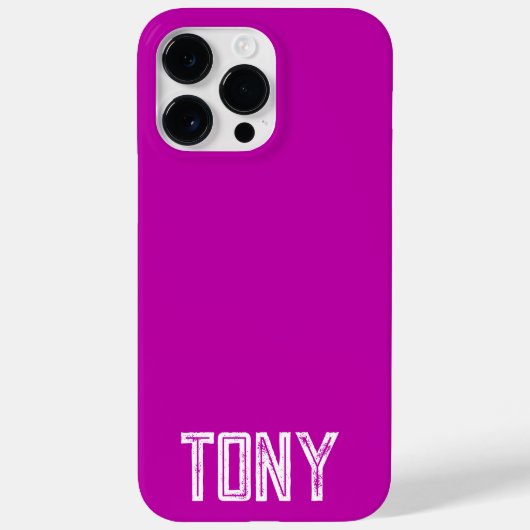 Solid Magenta Individuelle Name Monogram Case-Mate iPhone Hülle (Rückseite)