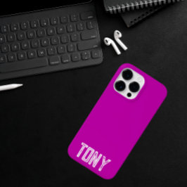 Solid Magenta Individuelle Name Monogram Case-Mate iPhone 14 Pro Max Hülle