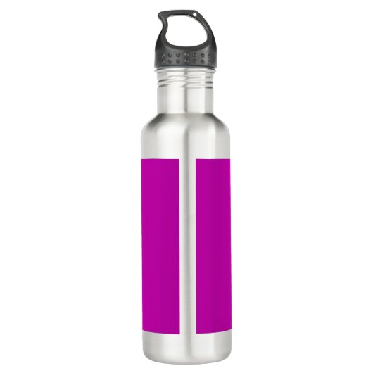 Solid Magenta Individuelle Name Monogram Edelstahlflasche (Rückseite)