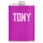 Solid Magenta Individuelle Name Monogram Flachmann (Vorderseite)