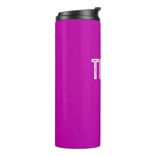 Solid Magenta Individuelle Name Monogram Thermosbecher (Nach links gedreht)