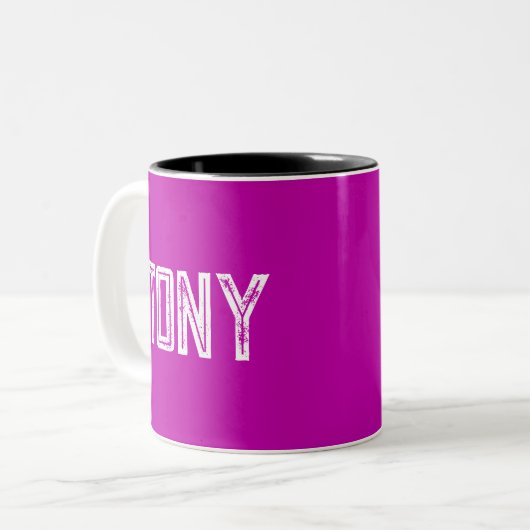 Solid Magenta Individuelle Name Monogram Zweifarbige Tasse (Vorderseite Links)