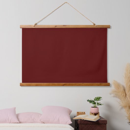 Solid Maroon 36"x26" Horizontal Wandteppich Mit Holzrahmen (Schlafzimmer)