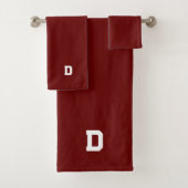 Solid Maroon Initial Bath Set (Insitu)