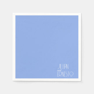 Solid Medium Blue Lily of the Valley Custom Serviette