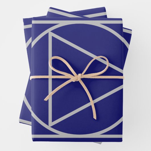 Solid Midnight Blue Elegante Modernes Minimalistis Geschenkpapier Set (Beispiel)