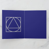 Solid Midnight Blue Elegante Modernes Minimalistis Karte (Innenseite)