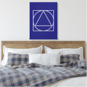 Solid Midnight Blue Square Circle Triangle Shapes Leinwanddruck (Insitu (Schlafzimmer))