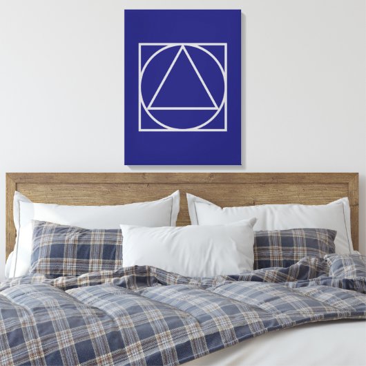 Solid Midnight Blue Square Circle Triangle Shapes Leinwanddruck (Insitu (Schlafzimmer))